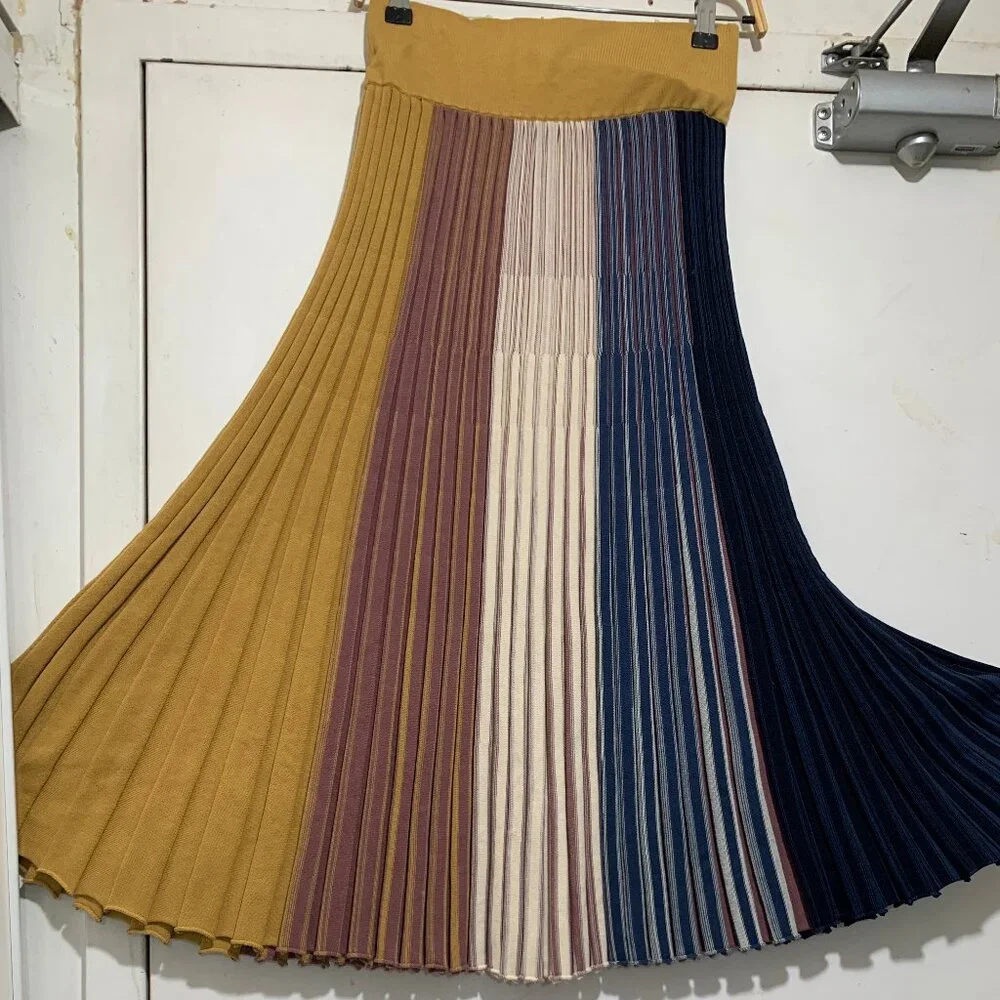 COS KNIT COTTON COLORBLOCK PLEATED SKIRTS SIZE XS/26 - Picture 6 of 8